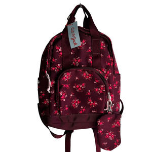 Cat & Jack kids backpack floral design with id badge change purse NWT
